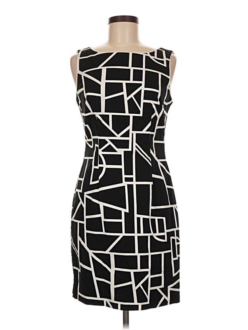 Joseph Ribkoff black and white geometric print line dress, size 8US